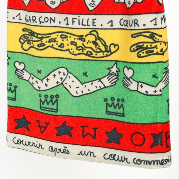 Jean Charles de Castelbajac Colourful Illustrations Wool Skirt - Picture 5 of 8